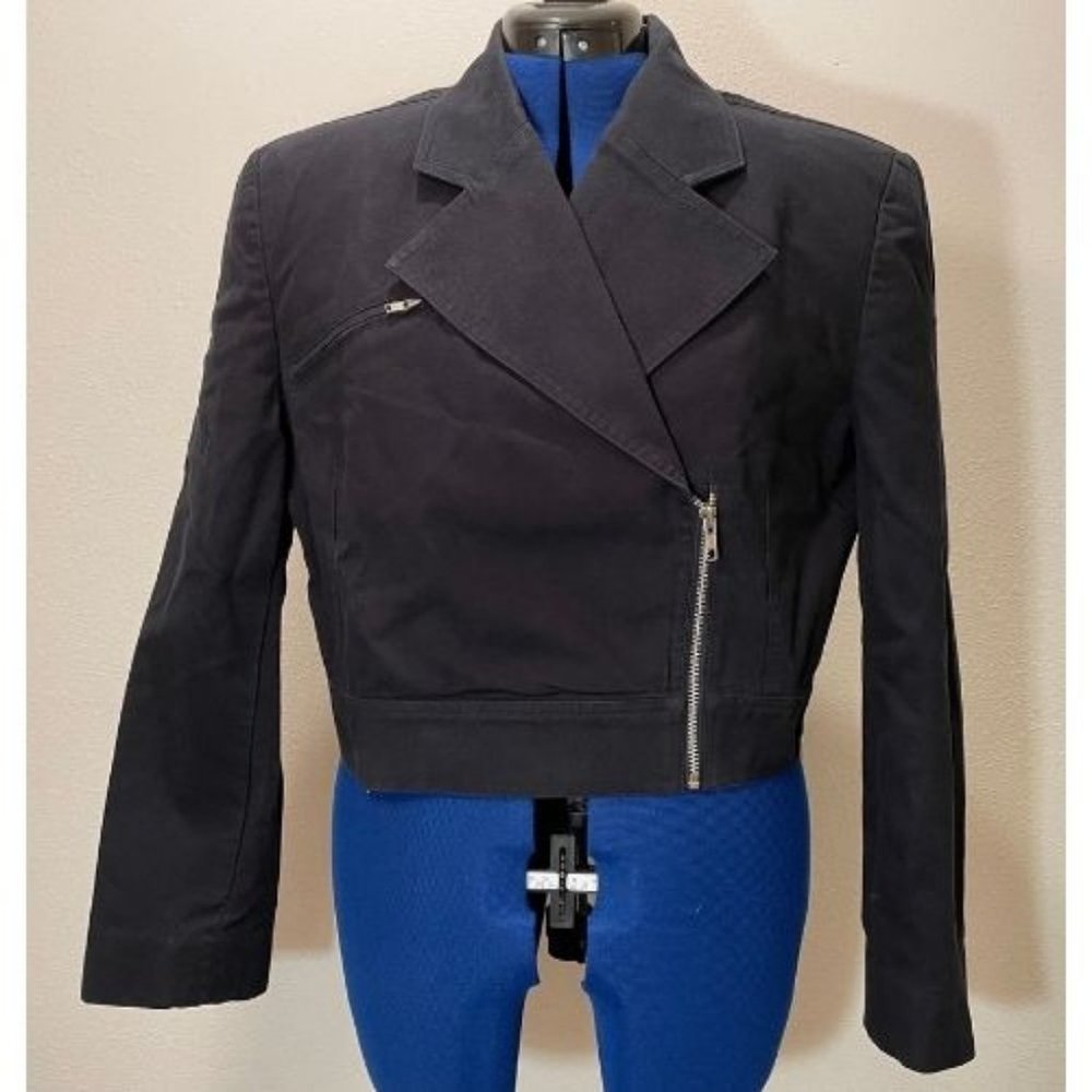 Ellen Tracy Black Cotton Jacket - Size 14
